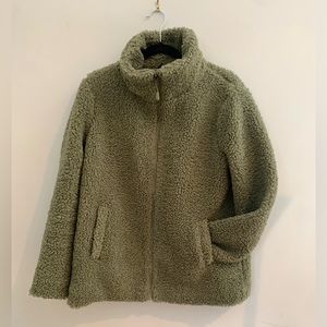 Green Sherpa Zip-up Jacket